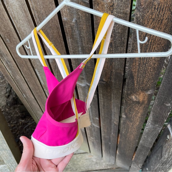 Brooks Drive Plunge 2.0 High Impact Sports Bra NWOT In Mauve/Sand/Sun Sz XS - Picture 8 of 15